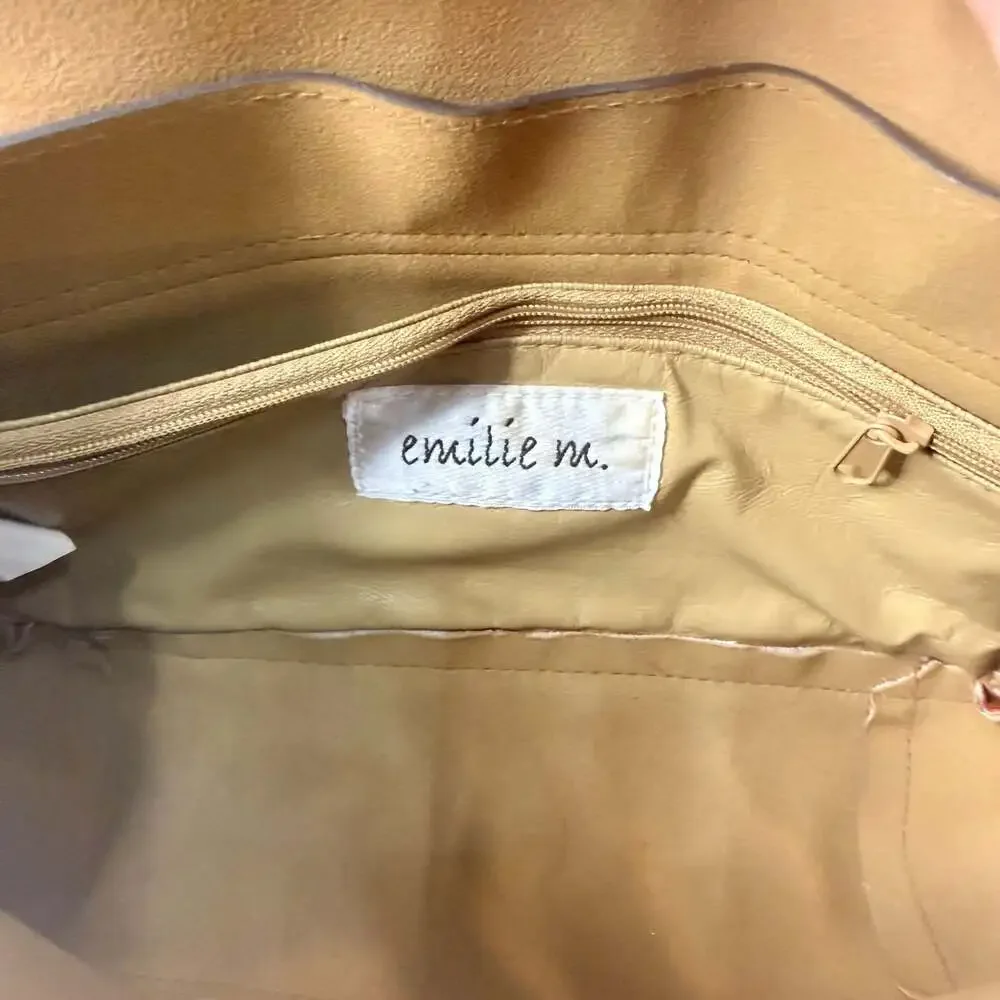 Emilie M. Red Faux Leather Flap Over Shoulder Bag Purse